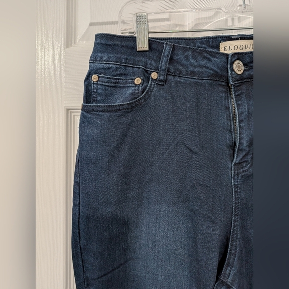 Eloquii Dark Wash Classic Fit Sculpting Skinny Jean in Size 14 L (Long) - Picture 3 of 12